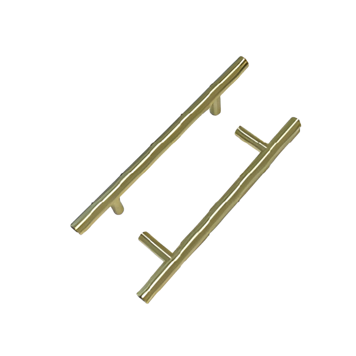 T Bar Pull in brushed gold — profile and finish reference