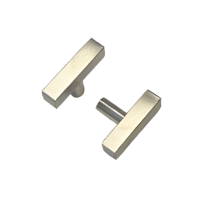 T Square Knob in brushed nickel — profile and finish reference